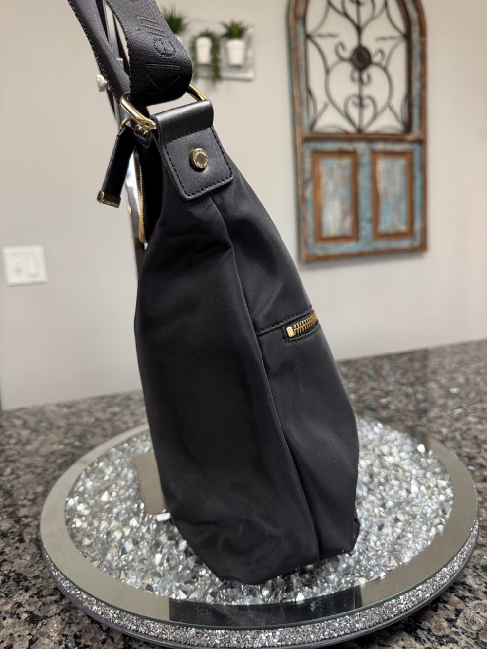 Calvin Klein Black Nylon Shoulder messenger Bag Guitar adjustable long strap EUC - Picture 6 of 14